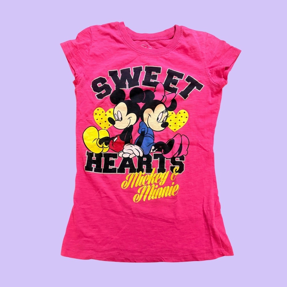 Disney Mickey Minnie Mouse Sweet Hearts Graphic Baby Tee Cute #17